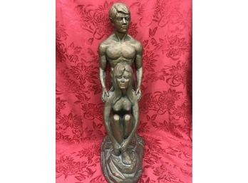Vintage Marwal Sculpture Nude Man Woman