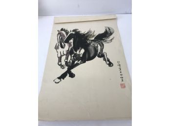 Oriental Horse Water Color