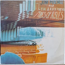 1975 REISSUE JONI MITCHELL AND THE L.A. EXPRESS-MILES OF AISLES GATEFOLD 2X VINYL LP SET AB 202 ASYLUM RECORDS