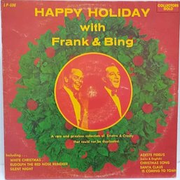 1977 RELEASE HAPPY HOLIDAYS WITH FRANK AND BING VINYL RECORD LP 596 COLLECTORS GOLD RECORDS
