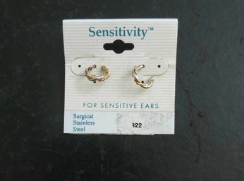 SENSITIVITY PAIR SURGICAL STAINLESS STEEL EARRINGS NEW IN PACKAGE