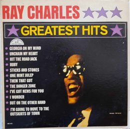 1ST PRESSING 1962 RELEASE RAY CHARLES GREATEST HITS VINYL RECORD ABC-145 ABC-PARAMOUNT RECORDS.