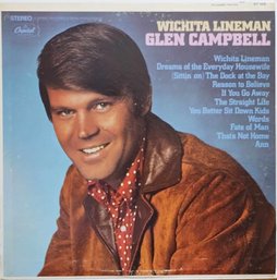 1ST PRESSING 1968 GLEN CAMPBELL-WICHITA LINEMAN VINYL RECORD ST 103 CAPITOL RECORDS