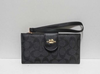 BRAND NEW REPLICA COACH NEW YORK ZIP WOMANS WALLET IN SIGNATURE COATED CANVAS