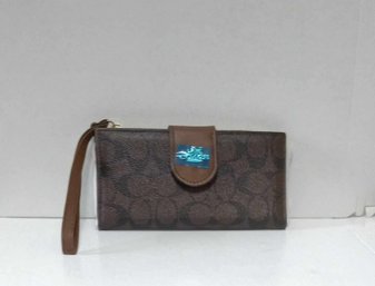 BRAND NEW REPLICA COACH NEW YORK ZIP WOMANS WALLET IN SIGNATURE COATED CANVAS