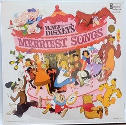 ONLY YEAR 1968 RELEASE MINT SEALED WALT DISNEY'S MERRIEST SONGS VINYL RECORD DL 3510 DISNEYLAND RECORDS