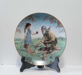 VINTAGE 1983 THE BRADFORD EXCHANGE JOHNNY APPLESEED NORMAN ROCKWELL COLLECTIBLE PLATE/COA AND ORIGINAL BOX