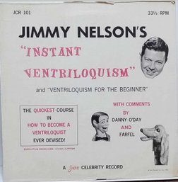 1964 RELEASEJIMMY NELSON'S INSTANT VENTRILOQUISM VINYL RECORD JCR 101 JURO CELEBRITY RECORDS