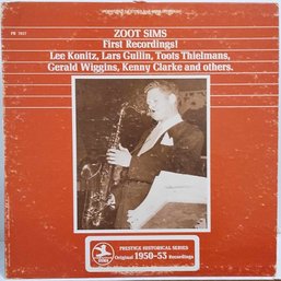 ONLY YEAR 1972 RELEASE ZOOT SIMS FIRST RECORDINGS VINYL RECORD PRT-7817 PRESTIGE RECORDS