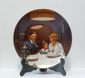 VINTAGE THE BRADFORD EXCHANGE THE BIRTHDAY WISH NORMAN ROCKWELL COLLECTIBLE PLATE WITH COA AND ORIGINAL BOX