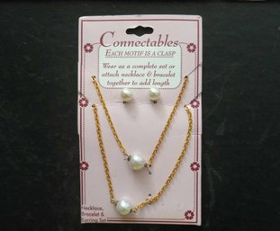 NECKLACE BRACELET AND EARRING SET BY CONNECTABLES NEW IN PACKAGE