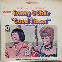 1ST YEAR 1967 RELEASE SONNY AND CHER-GOOD TIMES ORIGINAL FILM SOUNDTRACK VINYL RECORD SD 33-214 ATCO RECORDS