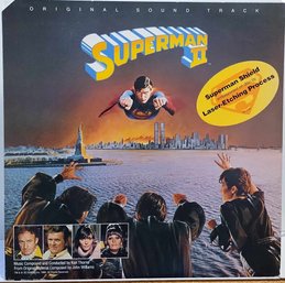 1981 RELEASE KEN THORNE SUPERMAN II ORIGINAL SOUND TRACK ETCHED VINYL RECORD HS 3505 WARNER BROS. RECORDS