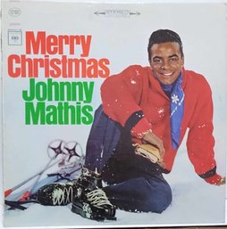 1967 REISSUE JOHNNY MATHIS WITH PERCY FAITH-MERRY CHRISTMAS VINYL LP CS-8021 COLUMBIA RECORDS 2 EYE LABEL