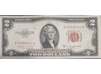 1953-B $2.00 RED SEAL NOTE AU