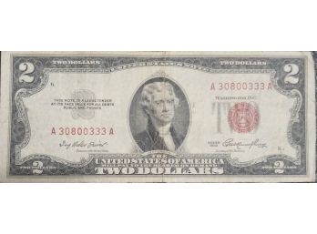 1953 $2.00 RED SEAL NOTE XF