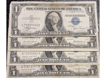 1957,2 1957-A,1 1935-C $1.00 SILVER CERTIFICATES VERY FINE TO EXTRA FINE