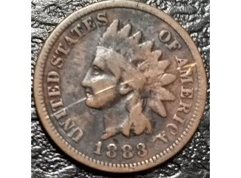 1883 INDIAN HEADS CENTS FINE CONDITION OBVERSE SCRATCH