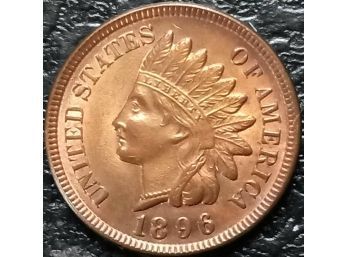 SUPERBLY STRUCT 1896 INDIAN HEAD CENT GEM BLILLIANT UNCIRCULATED RED