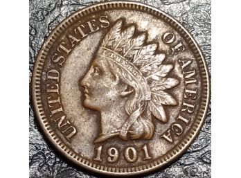 1901 INDIAN HEADS CENTS VF CONDITION
