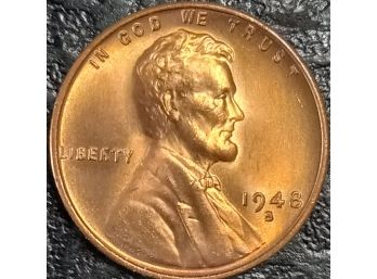 1948-S LINCOLN WHEAT CENT GEM BRILLIANT UNCIRCULATED RED