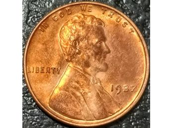 1937 LINCOLN WHEAT CENT UNCIRCULATED RB