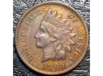 1909 INDIAN HEAD CENT FINE CONDITION CLEANED