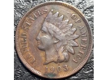 1903 INDIAN HEAD CENT FINE CONDITION CLEANED