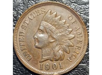 1901 INDIAN HEAD CENt XF-45 CONDITION WITH DIAMONDS