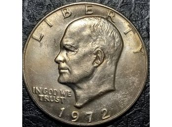 1972 EISENHOWER DOLLAR BRILLIANT UNCIRCULATED NICELY TONED