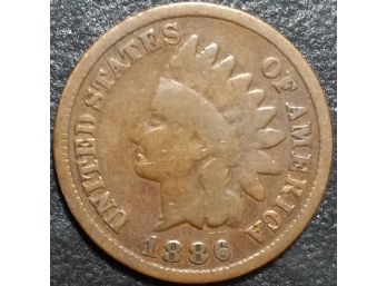 1886 TYPE 1 INDIAN HEAD CENTS VG CONDITION