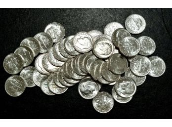 GEM BU ROLL OF 1951-D MINT ROOSEVELT SILVER DIMES (50 SILVER DIMES) $9.95 To $15.99 INDIVIDUALLY ON EBAY