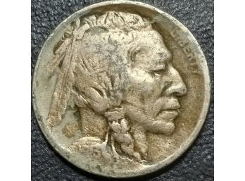 FIRST YEAR OF ISSUE 1913 TYPE 1 RAISED MOUND BUFFALO NICKEL CORRODED REVERSE