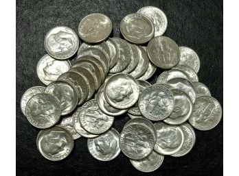 GEM BU ROLL OF 1955-S MINT ROOSEVELT SILVER DIMES (50 SILVER DIMES $4.95 To 9.95 INDIVIDUALLY ON EBAY