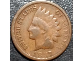 1887 INDIAN HEAD CENTS VG TO FINE CONDITION