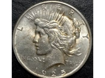 BRILLIANT UNCIRCULATED 1925 PEACE SILVER DOLLAR MS-62 TO MS-63 QUALITY