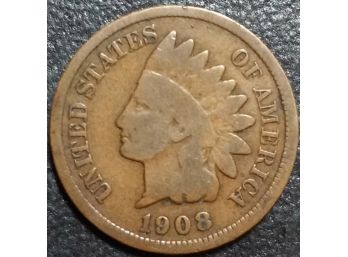 1908 INDIAN HEAD CENT VG CONDITION