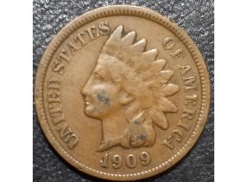 1909 INDIAN HEAD CENT VG TO FINE CONDITION