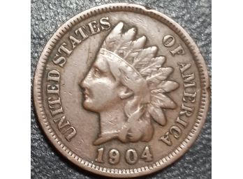 1904 INDIAN HEAD CENT FINE TO VF CONDITION