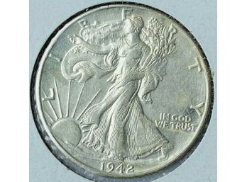 1942-P Walking Liberty Half Dollar AU-58/UNC