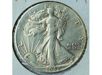 1942-P Walking Liberty Half Dollar AU