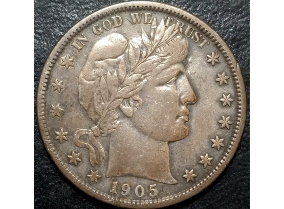 RARE 1905-S BARBER HALF DOLLAR XF-40 QUALITY TOUGH DATE $170.00 TO OVER $200.00 ON EBAY