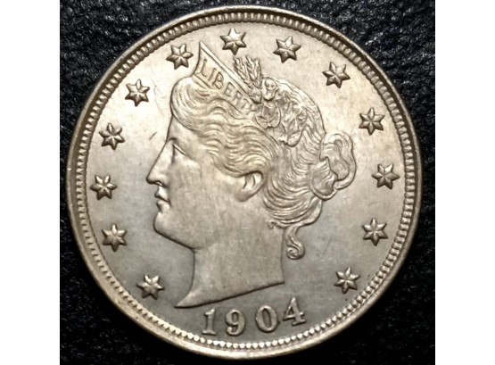 1904 LIBERTY V NICKEL MS-64 QUALITY TONED OVER $120 ON EBAY
