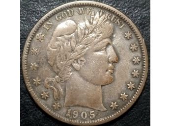 RARE 1905-S BARBER HALF DOLLAR XF-40 QUALITY TOUGH DATE $170.00 TO OVER $200.00 ON EBAY