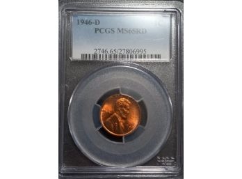 1946-D LINCOLN WHEAT CENT PCGS MS-65 RED SUPERB GEM