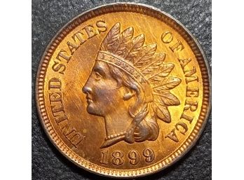 1899 INDIAN HEAD CENT GEM BU RED MS-65 QUALITY