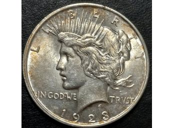 BRILLIANT UNCIRCULATED 1923 PEACE SILVER DOLLAR MS-60 TO MS-62 QUALITY