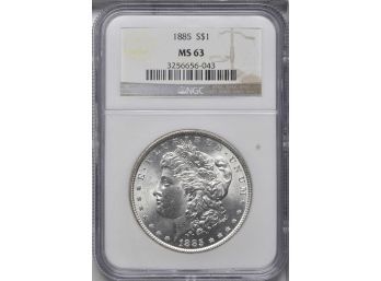 1885-P Morgan Silver Dollar NGC MS-63. SHARP AND LUSTEROUS