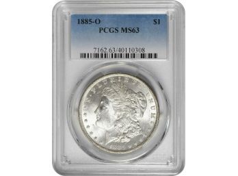 1885-O Morgan Silver Dollar PCGS MS-63. Dazzling Features !!