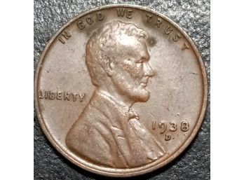 1938-D LINCOLN WHEAT CENT XF-40 QUALITY